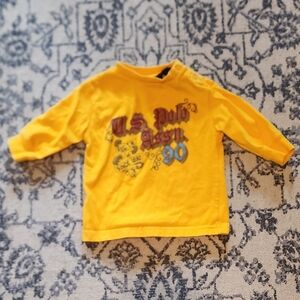 U.S. Polo Assn. Size 12M Boy's Mustard Yellow Long Sleeve Top. Y2K